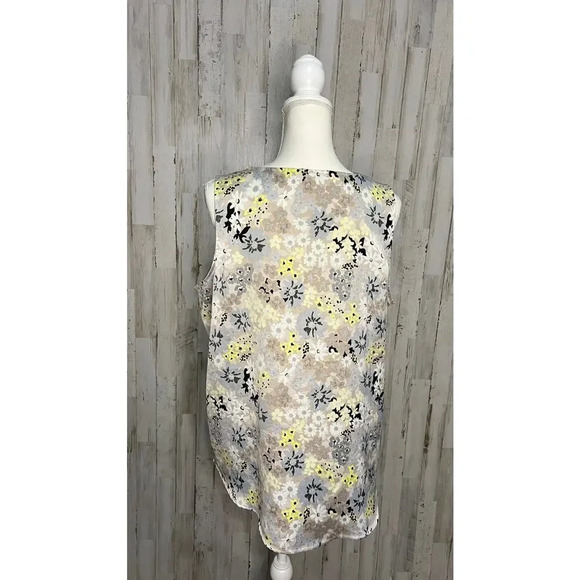 Calvin Klein Women's Floral‎ V-Neck Sleeveless Blouse Size XL Multicolor - Picture 4 of 6